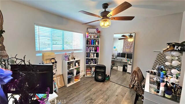 office space featuring hardwood / wood-style floors