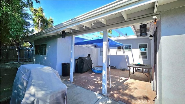 view of patio with area for grilling