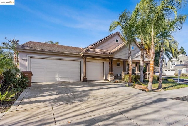 view of front facade with a garage