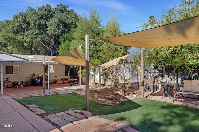 view of yard with a patio area