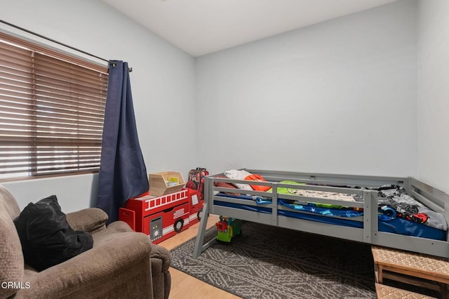 bedroom with hardwood / wood-style floors