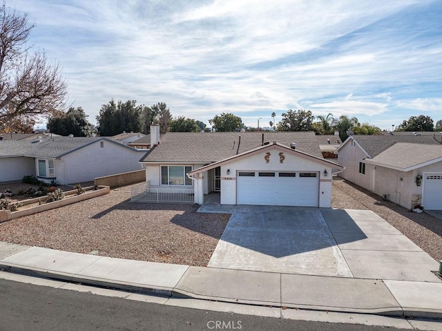 single story home with a garage