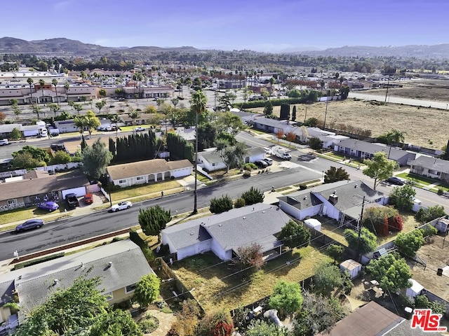 bird's eye view with a mountain view