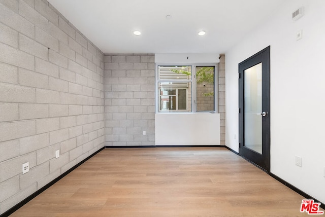 empty room featuring light wood-type flooring