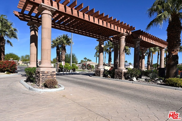 view of patio featuring a pergola