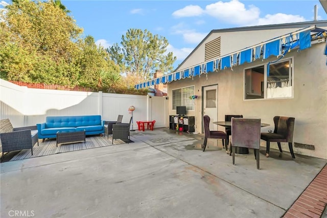 view of patio / terrace featuring an outdoor living space