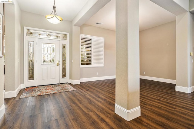 entryway featuring dark hardwood / wood-style flooring