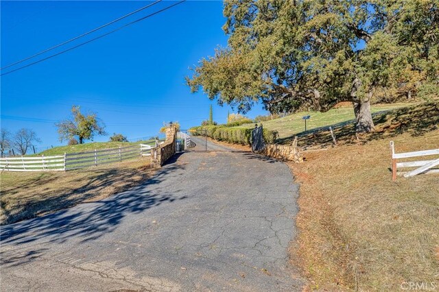 view of street featuring a rural view