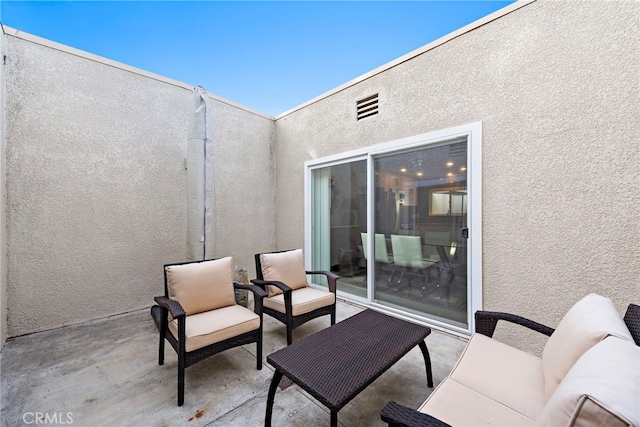 view of patio / terrace featuring an outdoor living space