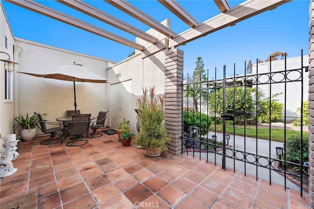 view of patio with a pergola