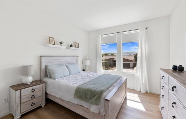 bedroom with hardwood / wood-style floors