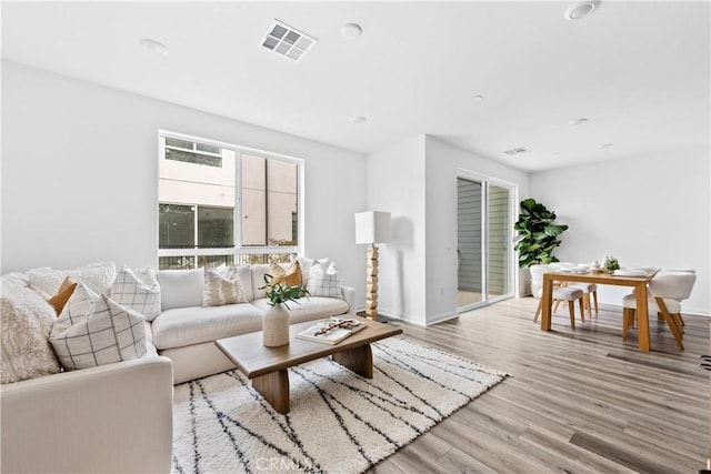 living room featuring hardwood / wood-style floors