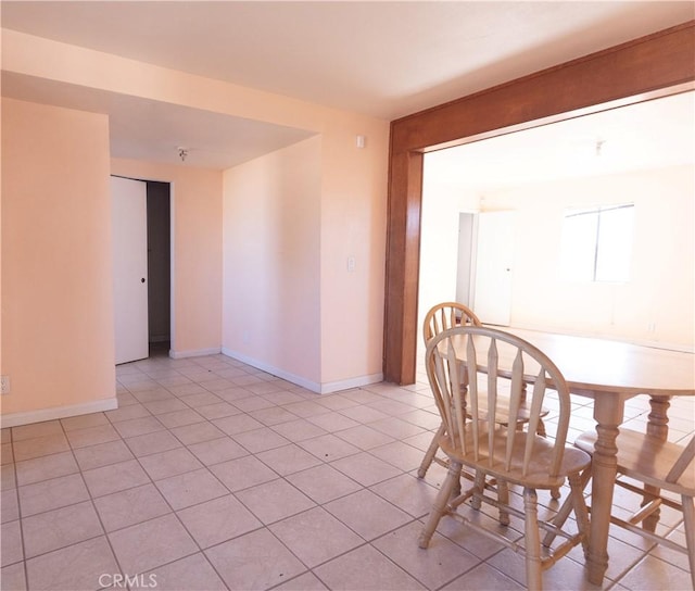 view of tiled dining room