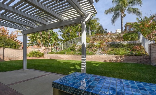 view of patio with a pergola