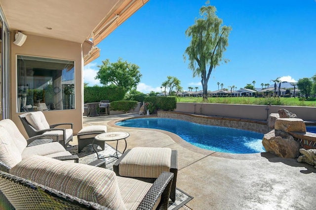 view of pool with a patio