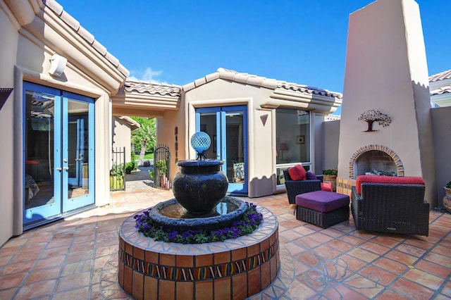 view of patio / terrace featuring french doors