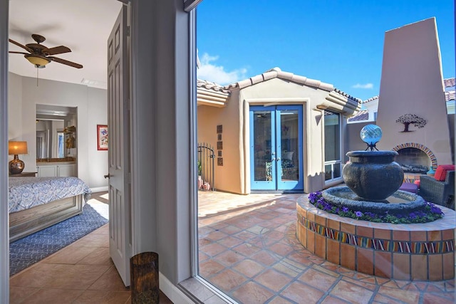 view of patio featuring french doors