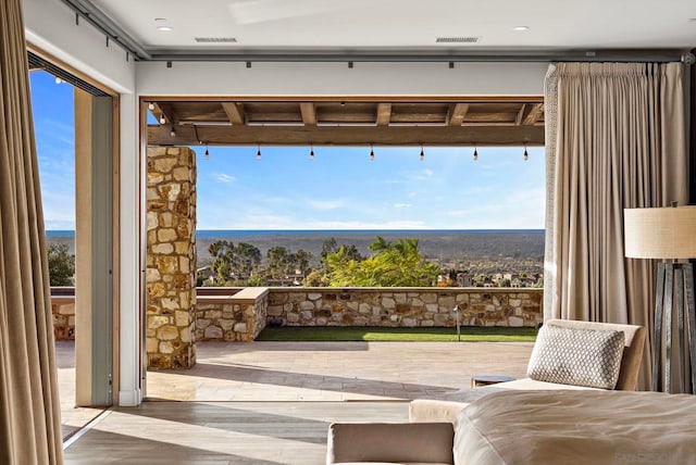 doorway to outside with wood-type flooring and plenty of natural light