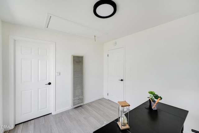 office space featuring light hardwood / wood-style floors