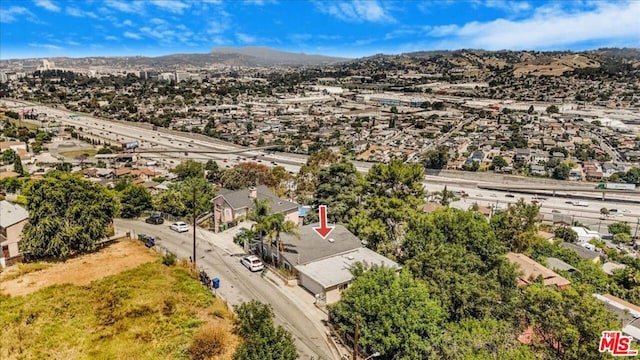 aerial view featuring a mountain view