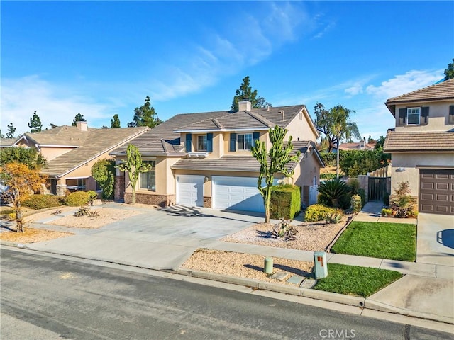 view of front property with a garage