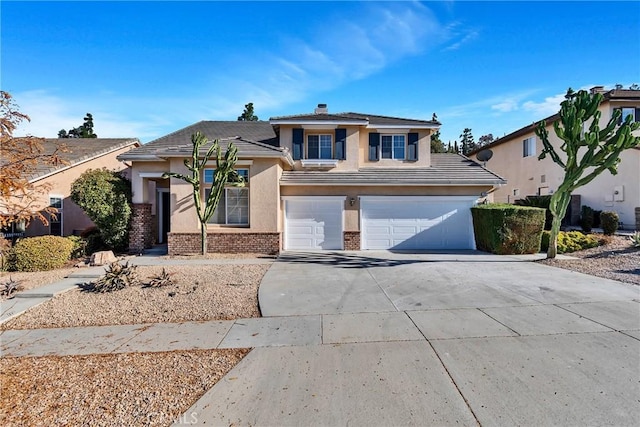 view of front property with a garage