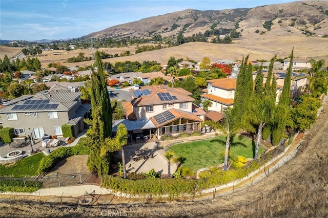 aerial view with a mountain view