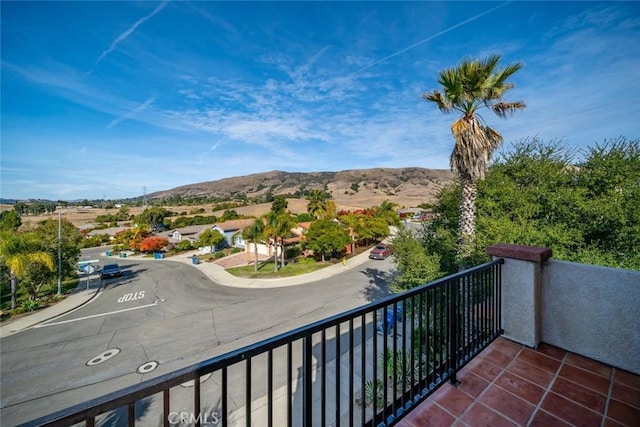 balcony with a mountain view