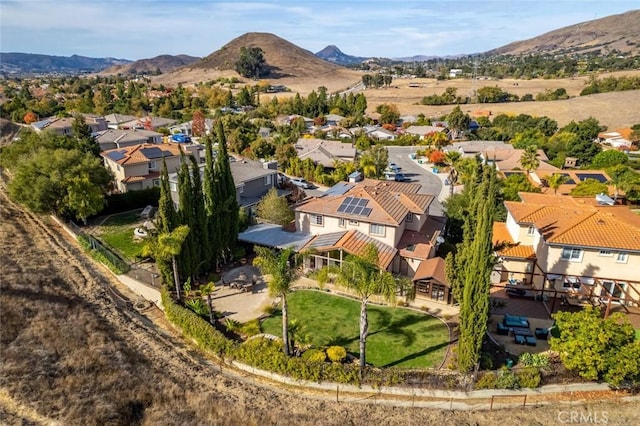 bird's eye view featuring a mountain view