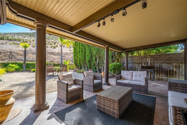 view of patio with outdoor lounge area