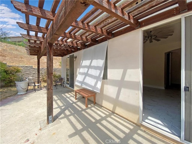 view of patio with a pergola