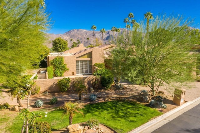 exterior space with a mountain view