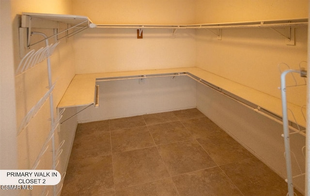 spacious closet with tile patterned flooring