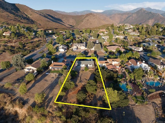 aerial view with a mountain view