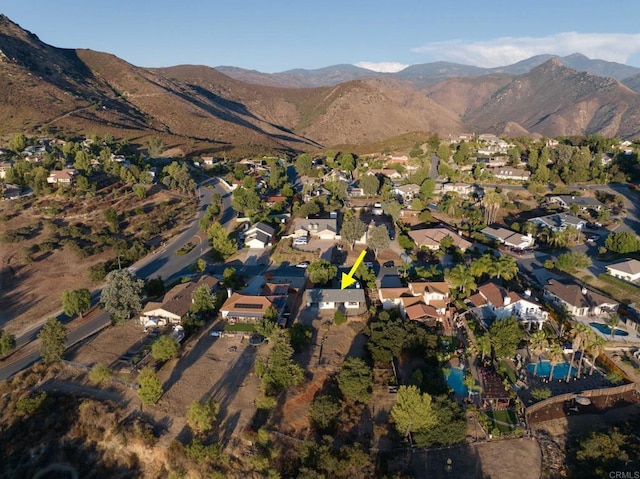 aerial view featuring a mountain view