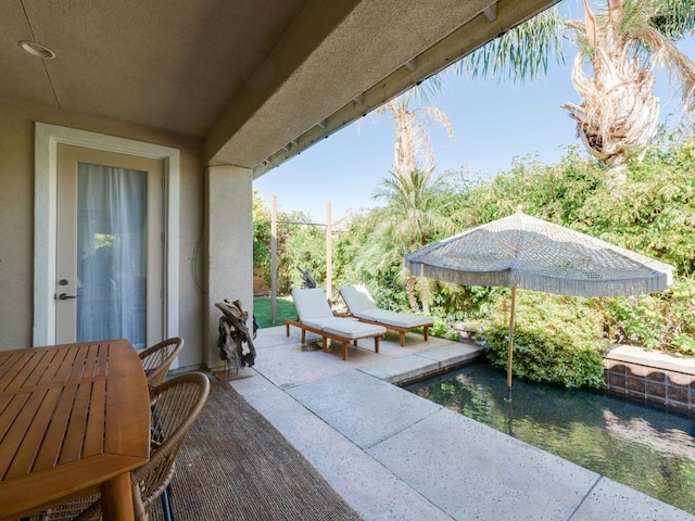 view of patio featuring a swimming pool