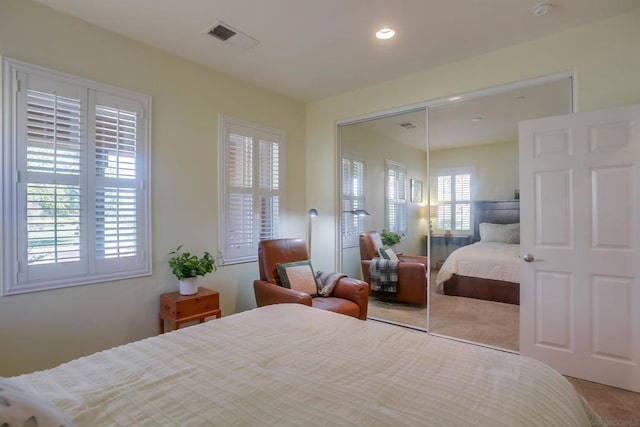 bedroom featuring a closet