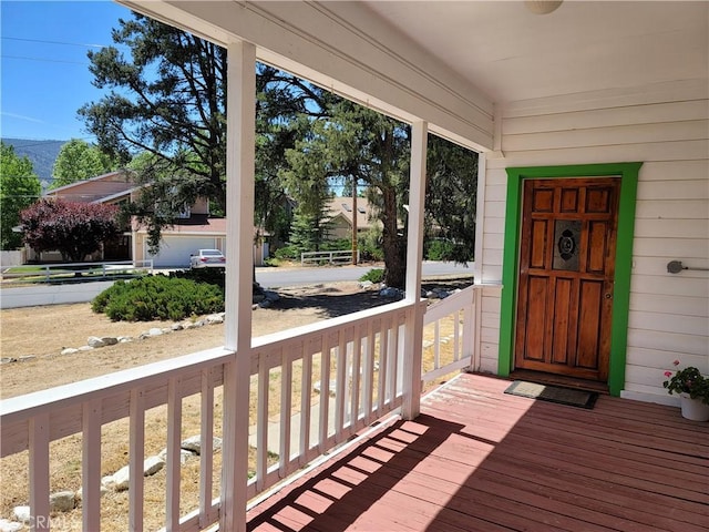 wooden deck with a porch