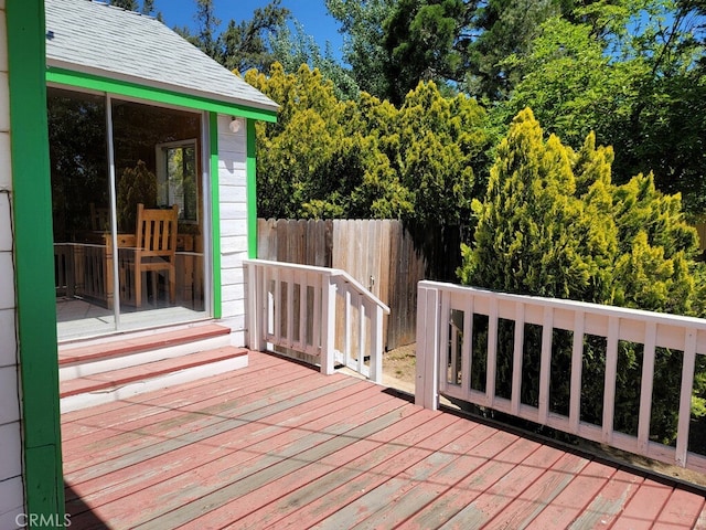 view of wooden deck