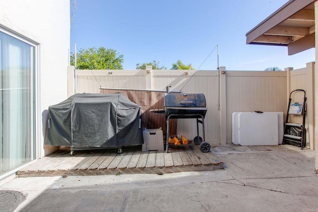 view of patio featuring grilling area