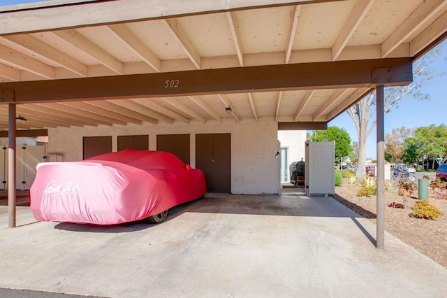 view of patio with a carport