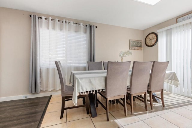 view of tiled dining room