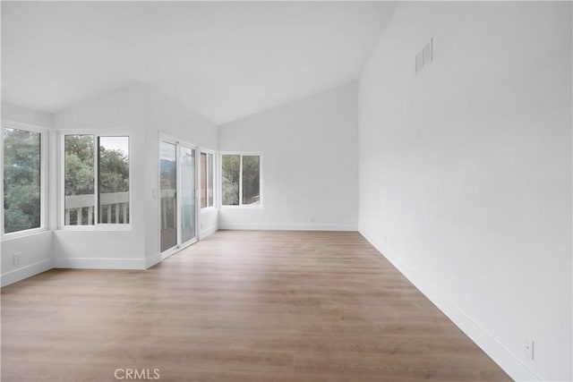 interior space featuring vaulted ceiling