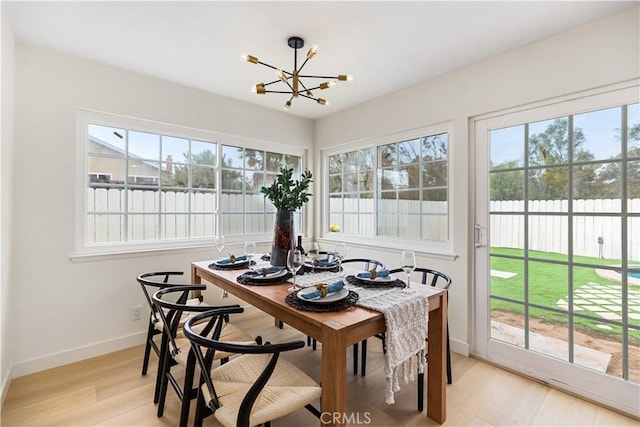 sunroom / solarium featuring a chandelier and plenty of natural light