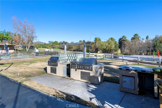 view of patio / terrace with area for grilling and exterior kitchen