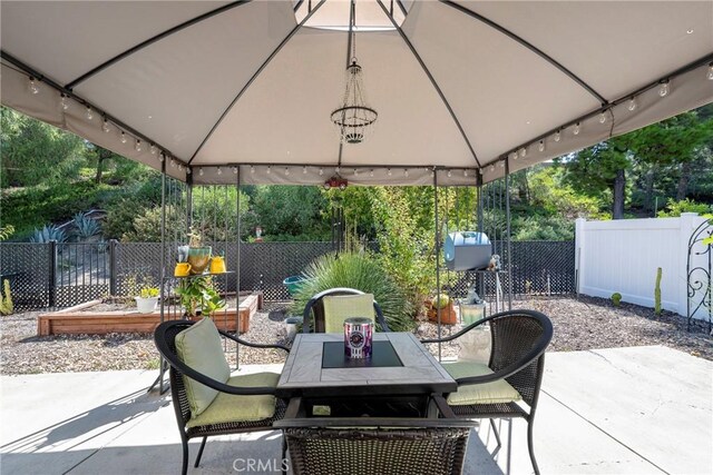 view of patio / terrace with a gazebo