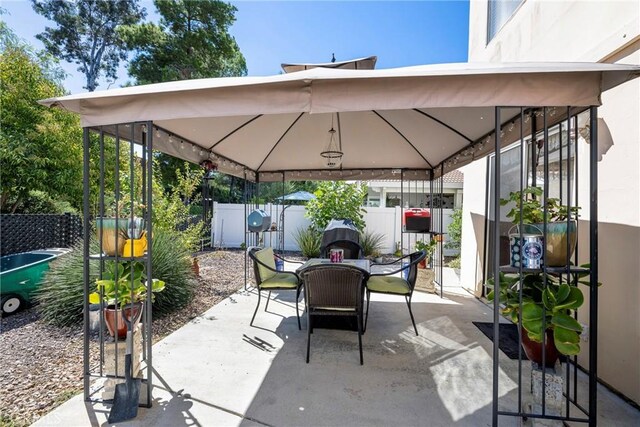 view of patio with a gazebo