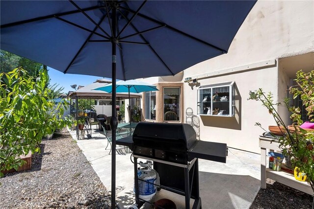 view of patio / terrace with a grill