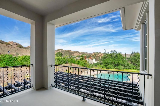 balcony with a mountain view