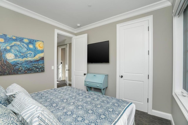 bedroom featuring ornamental molding